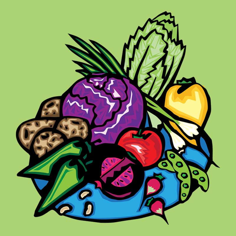 basket of fruit and vegetables to illustrate sustainable weight loss